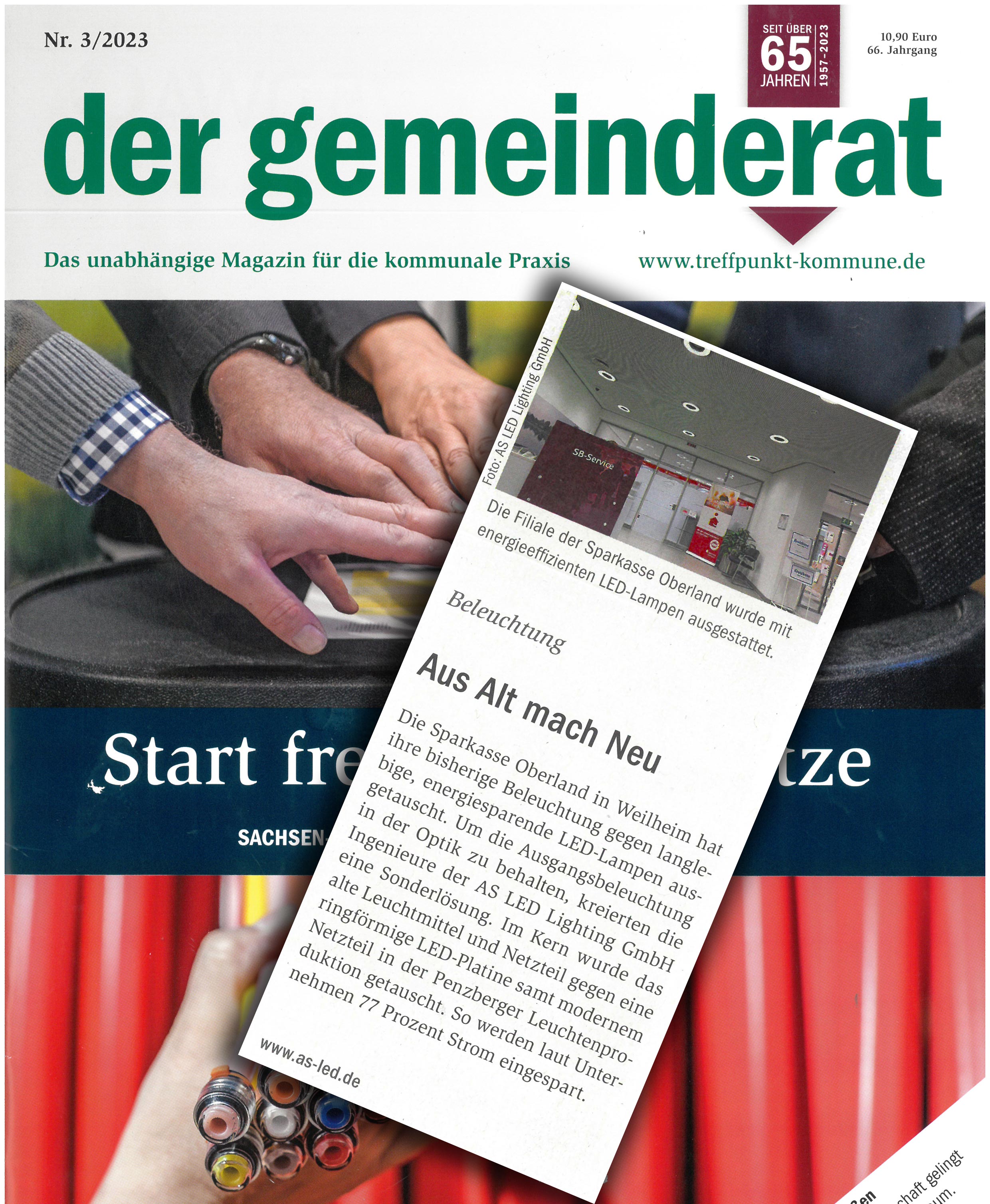 Presseclipping der Gemeinderat über die Sonderertüchtigung der Ringleuchten bei der Sparkasse Weilheim