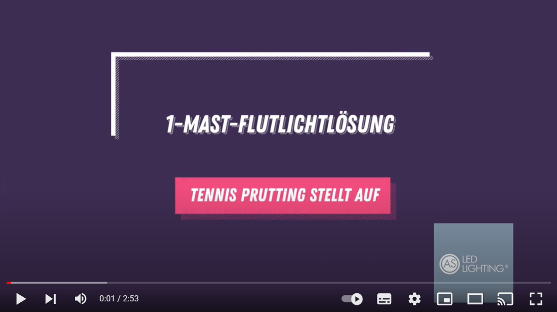 Kurzvideo Mast-Austellen erste 1-Mast-Flutlichtlösung Deutschlands