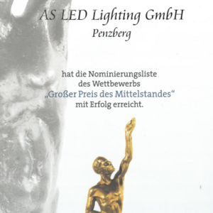AS LED Lighting ist nominiert für den großen Preis des deutschen Mittelstandes