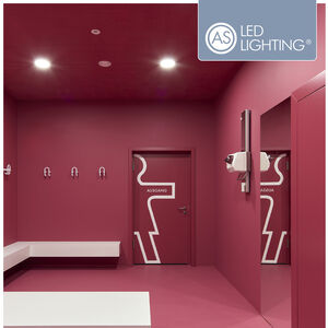 LED-Einbauleuchte EMX rund ergänzt die Innenarchitektur von Sanitärbereichen und trägt zum Wohlfühlen bei