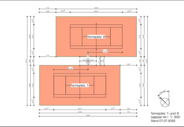 Lichtplanung 1-Mast-Lösung 2 Freiplätze mit neuseeländischem Modell