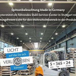 Spitzenlicht auf dass Sie sich in der Industrie - gerade im Mehrschichtbetrieb - mit geringem Energiebedarf verlassen können