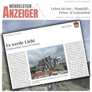 Pressebericht des Wendelsteiner Anzeiger über Pruttings 1-Mast-Lösung