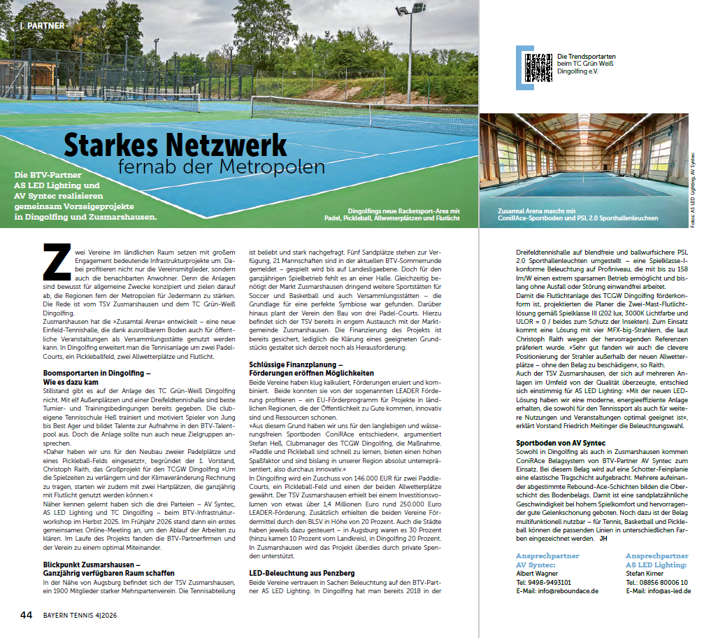 Pressebeitrag BTV Magazin - Starkes Netzwerk AV Syntec und AS LED Lighting